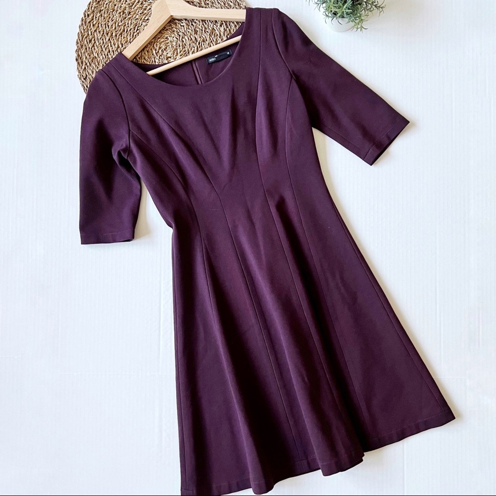 Nora Gardner Fit & Flare Dress in Plum Purple
